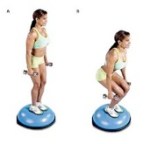 Bosu dumbbell squat