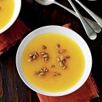 butternut squash soup with spiced seeds