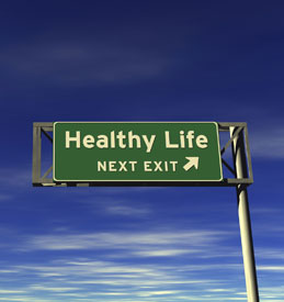 Healthy Life road sign